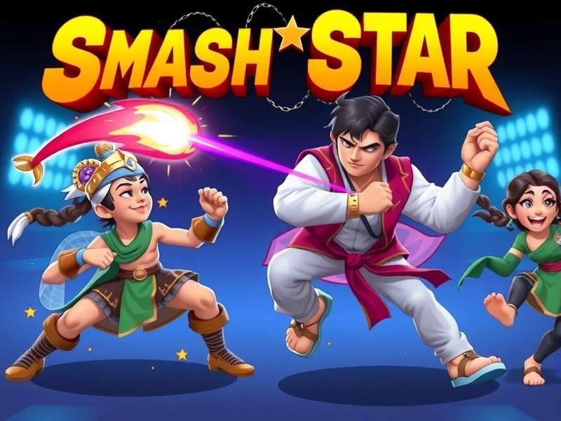 Smash Star game banner showing Indian street fight scenes with power moves and regional characters